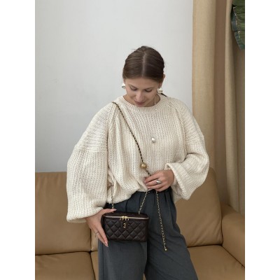 Сумка жіноча клатч Chanel Classic Lambskin Pearl Crush Vanity Bag Premium шоколадний класичний Шанель