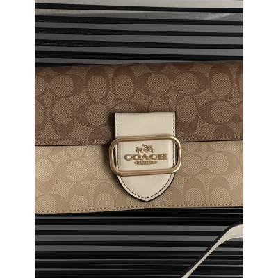 Женская сумка Coach Morgan молочный кросс боди  Коуч Premium