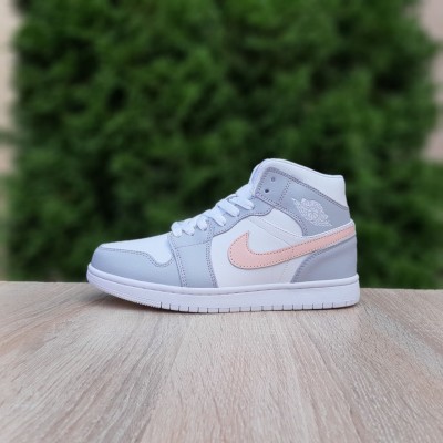 Air Jordan 1 высокие Белые с серым и пудрой, Размер 37 Air Jordan 1 высокие Белые с серым и пудрой, Размер 37