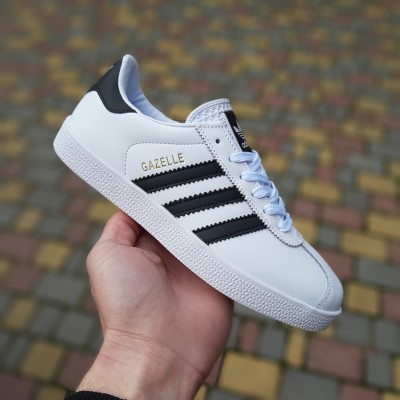 Adidas Gazelle белые с черным, Размер 36