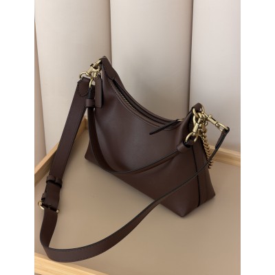 Сумка жіноча Coach Juliet Shoulder Classic Bag 25 Premium через плечі шоколадний + золото Коуч
