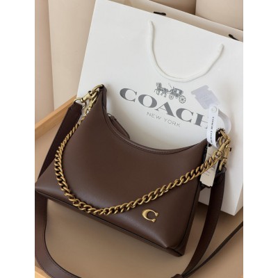Сумка жіноча Coach Juliet Shoulder Classic Bag 25 Premium через плечі шоколадний + золото Коуч Сумка жіноча Coach Juliet Shoulder Classic Bag 25 Premium через плечі шоколадний + золото Коуч