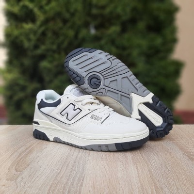 New Balance 550 білі з чорним шкіра, Розмір 44