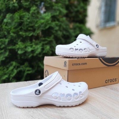 Crocs білі з логотипом, Розмір 38