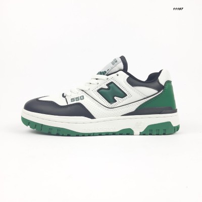 New Balance 550 білі з чорним та зеленим шкіра, Розмір 45