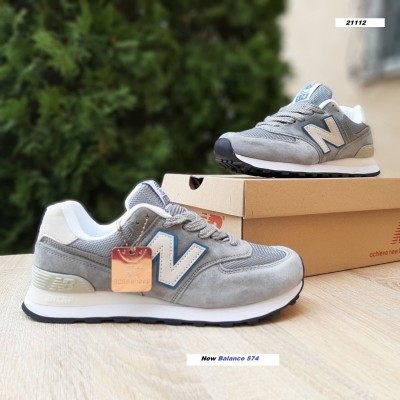 New Balance 574 Classic серые с голубым, Размер 38