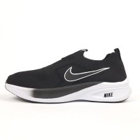 Nike FREE Run тапкие мокасины слипоны черные с белым, Размер 44