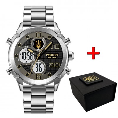 Patriot 017 Тризуб Золото Silver-Black-White Steel Patriot 017 Тризуб Золото Silver-Black-White Steel