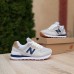 New Balance 574 Classic серые с синим на бежевом, Размер 37