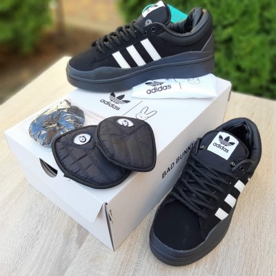 Adidas CAMPUS чорні( білі смужки), Розмір 36