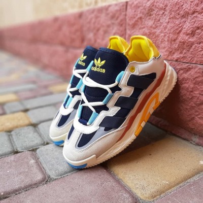 Adidas Niteball бежеві з жовтим і синім, Розмір 44