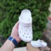 Crocs білі з логотипом, Розмір 39