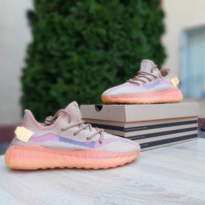 Adidas Yeezy Boost 350 серо коричневые с оранжевым, Размер 38