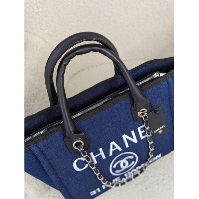 Сумка жіноча шопер Chanel Deauville Шанель джинс