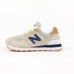 New Balance 574 Classic серые с синим на бежевом, Размер 37