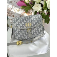 Женская сумка кросс боди Кристиан Диор серый текстиль Dior