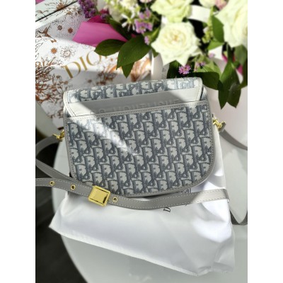 Женская сумка кросс боди Кристиан Диор серый текстиль Dior