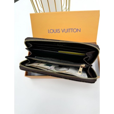 Мужской кошелек Louis Vuitton коричневый шахматный Луи Витон кошелек унисекс