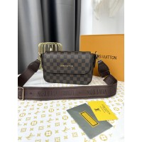 Сумка Louis Vuitton кросс-боди коричневый в клетку через плечо Луи Витон