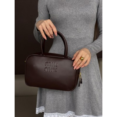 Сумка жіноча Сумка Miu Miu Top-Handle Bag бургундський крос боді Міу Міу