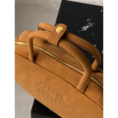 Сумка жіноча Сумка Miu Miu Top-Handle Bag бежевий замш крос боді Міу Міу