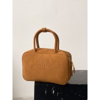 Сумка жіноча Сумка Miu Miu Top-Handle Bag бежевий замш крос боді Міу Міу
