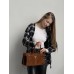 Сумка женская Prada Medium Suede Tote Bag через плечо карамель Прада