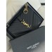 Жіноча сумка Yves Saint Laurent College Medium YSL Ів Сен Лоран чорний золото клатч Premium