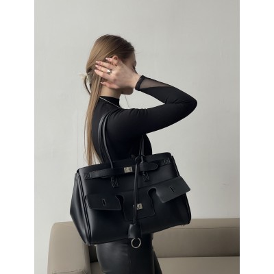 Сумка жіноча Balenciaga Bel Air Tote Bag - Premium чорний срібло Баленсіага