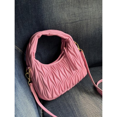 Сумка жіноча Miu Miu Wonder Matelasse Leather Hobo рожевий хобо через плече Міу Міу