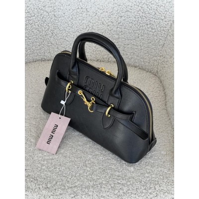 Сумка жіноча Miu Miu Aventure Nappa Leather чорний класичний саквояж Міу Міу