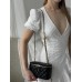Сумка жіноча клатч Chanel Classic Lambskin Pearl Crush Vanity Bag Premium чорний класичний Шанель