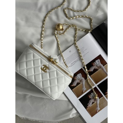 Сумка жіноча клатч Chanel Classic Lambskin Pearl Crush Vanity Bag Premium чорний класичний Шанель Сумка жіноча клатч Chanel Classic Lambskin Pearl Crush Vanity Bag Premium чорний класичний Шанель