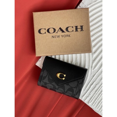 Гаманець жіночий Coach чорний з невеликою коробкою Коуч Гаманець жіночий Coach чорний з невеликою коробкою Коуч