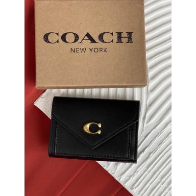 Гаманець жіночий Coach чорний класичний з коробкою невеликий Коуч Гаманець жіночий Coach чорний класичний з коробкою невеликий Коуч