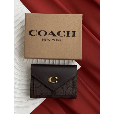 Гаманець жіночий Coach шоколадний з невеликою коробкою Коуч Гаманець жіночий Coach шоколадний з невеликою коробкою Коуч