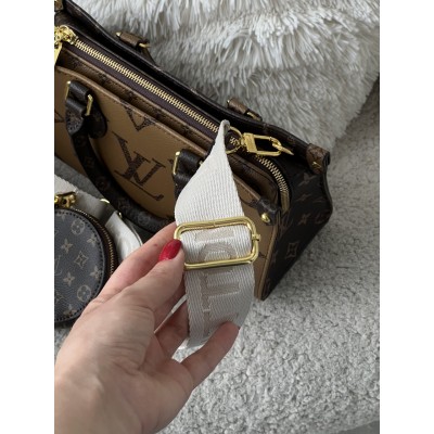 Сумка Louis Vuitton Monogram Reverse OnTheGo коричневий Луї Віттон