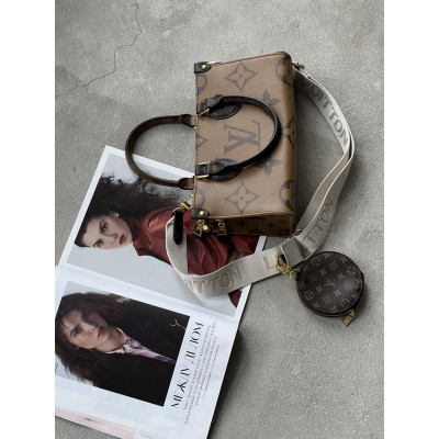 Сумка Louis Vuitton Monogram Reverse OnTheGo коричневий Луї Віттон