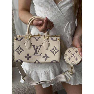 Сумка Louis Vuitton Monogram Reverse OnTheGo молочний Луї Віттон