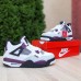 Air Jordan 4 Retro PSG Paris Saint Germain Белые с серым и сиреневым, Размер 44
