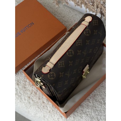 Сумка Луї Вітон метис коричневий + світло-бежевий Louis Vuitton Pochette Metis
