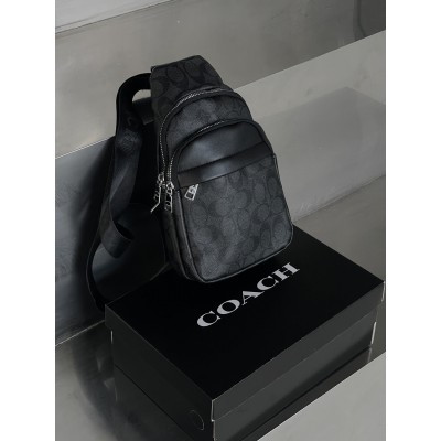 Мужская сумка слинг мессенджер Coach через плечо черный Коуч Мужская сумка слинг мессенджер Coach через плечо черный Коуч