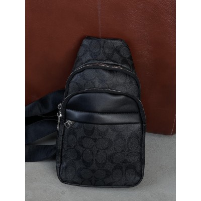 Чоловіча сумка слінг месенджер Coach через чорний плече Коуч