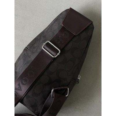 Чоловіча сумка слінг месенджер Coach через коричневий плече Коуч