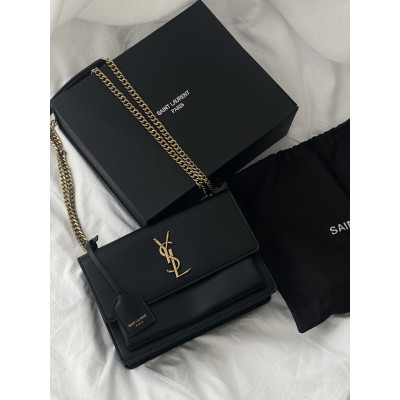 Жіноча сумка клатч Yves Saint Laurent Sunset Medium Shoulder Bag YSL Ів Сен Лоран чорний Жіноча сумка клатч Yves Saint Laurent Sunset Medium Shoulder Bag YSL Ів Сен Лоран чорний
