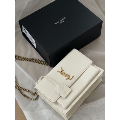 Жіноча сумка клатч Yves Saint Laurent Sunset Medium Shoulder Bag YSL Ів Сен Лоран молочний Жіноча сумка клатч Yves Saint Laurent Sunset Medium Shoulder Bag YSL Ів Сен Лоран молочний