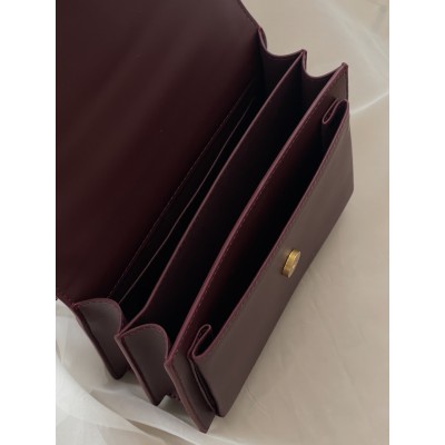 Жіноча сумка клатч Yves Saint Laurent Sunset Medium Shoulder Bag YSL Ів Сен Лоран бордовий