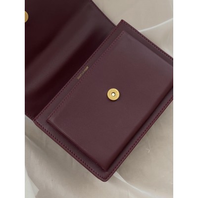 Жіноча сумка клатч Yves Saint Laurent Sunset Medium Shoulder Bag YSL Ів Сен Лоран бордовий
