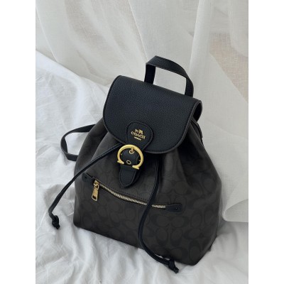 Женский шоколадно-черный рюкзак Coach Kleo Backpack Коуч Клео Женский шоколадно-черный рюкзак Coach Kleo Backpack Коуч Клео