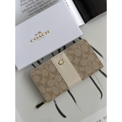 Кошелек Coach Accordion Zip Wallet Коуч женский большой молочный Кошелек Coach Accordion Zip Wallet Коуч женский большой молочный